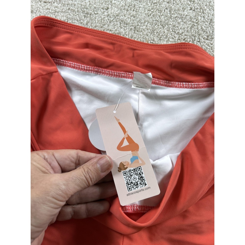 Charmo Swim Shorts Womens XL Coral Orange UPF 50+ Lined Quick Dry Active Beach - Picture 4 of 7